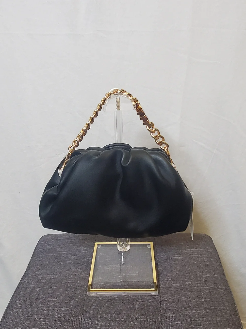 NWT Michael Kors Nola Black Bag with Gold Chain Handle